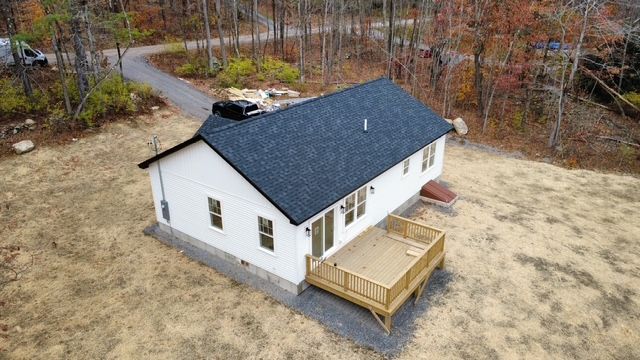 Complete roof replacement aerial view in Southern Maine
