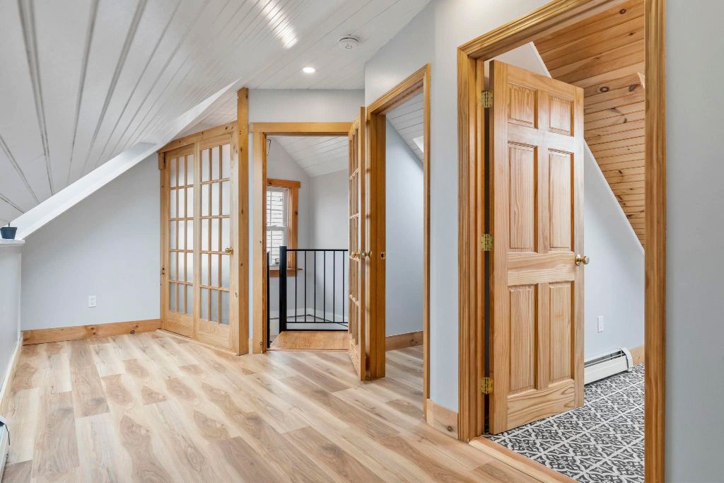 Second story addition hallway in Maine